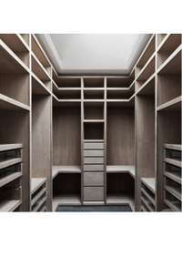 П-образная гардеробная комната в классическом стиле Липецк