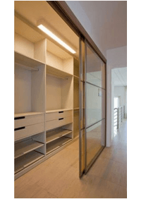 Линейная гардеробная комната с дверями купе Липецк