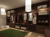 Классическая гардеробная комната из массива с подсветкой Липецк