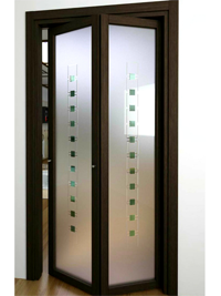 Складные двери гармошка с матовым стеклом Липецк