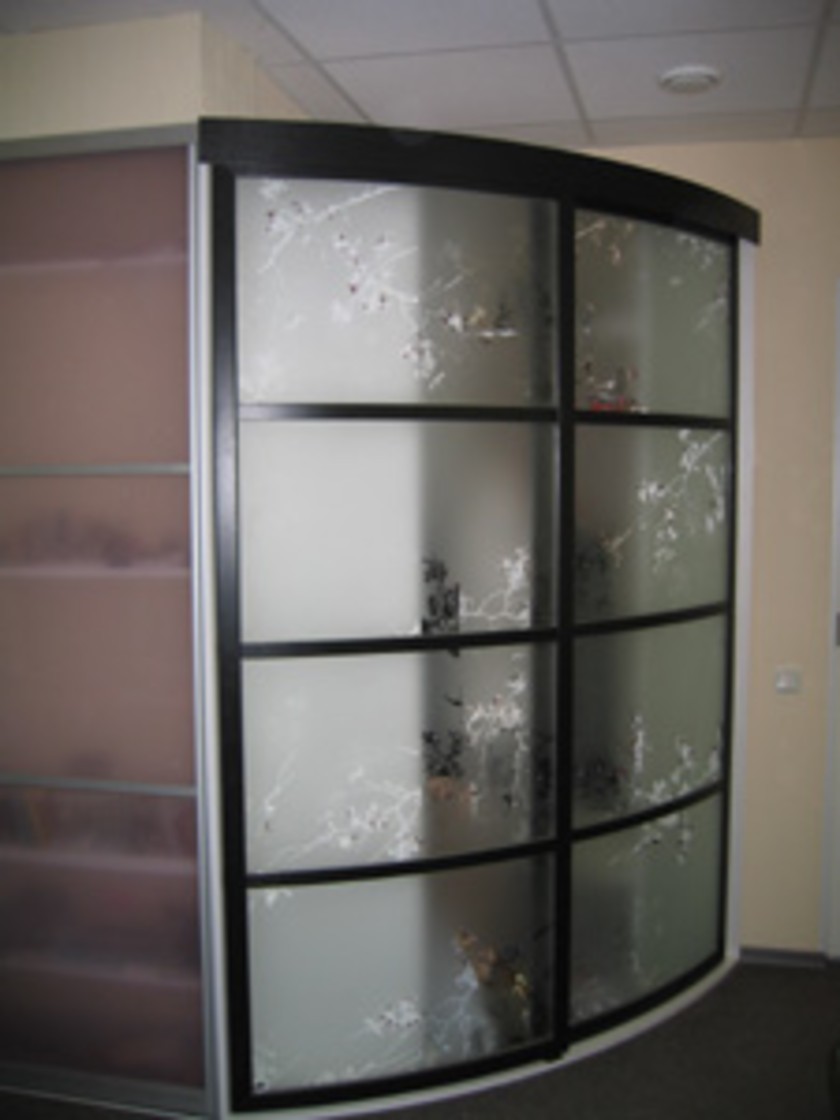 Шкаф купе радиусный с рисунком на стекле Липецк